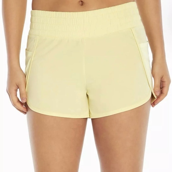 Marika Pants - Marika Wax Yellow‎ Shorts Large Side Seam Pocket Silky Finish Elastic Waist NWT